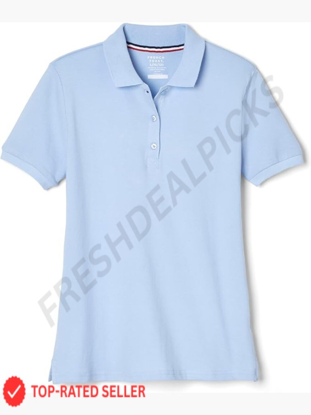 Cotton Blend Stretch Pique Polo Shirt Classic Preppy Juniors Fit
